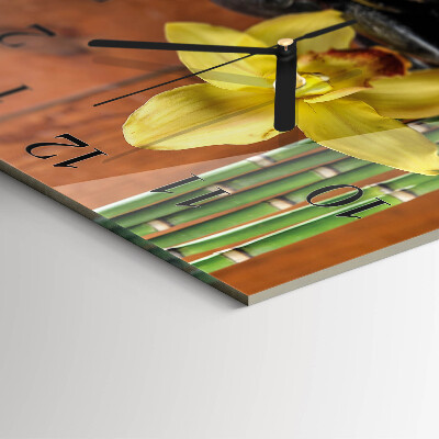 Quadratische wanduhr modern Bambusorchidee