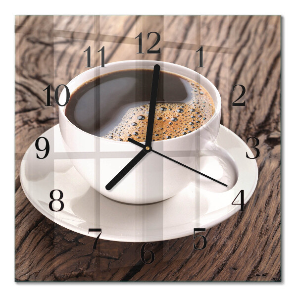 Quadratische wanduhr Kaffee