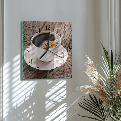 Quadratische wanduhr Kaffee