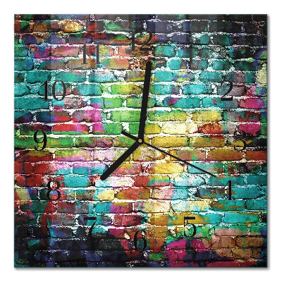 Quadratische wanduhr Ziegel