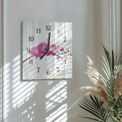 Wanduhr mit motiv quadratisch Orchidee