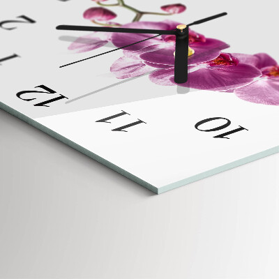 Wanduhr mit motiv quadratisch Orchidee
