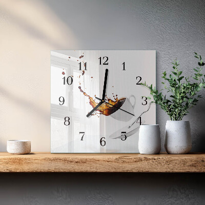 Quadratische wanduhr modern Becher