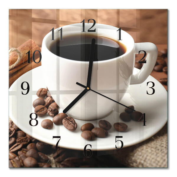 Quadratische wanduhr modern Kaffee