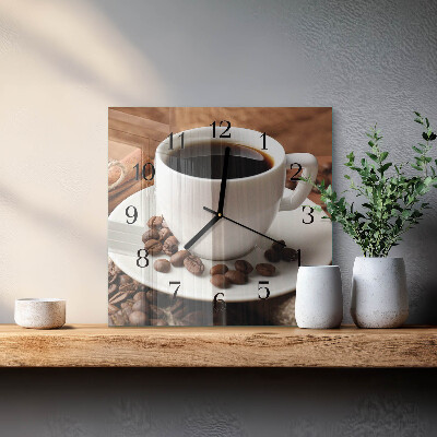 Quadratische wanduhr modern Kaffee