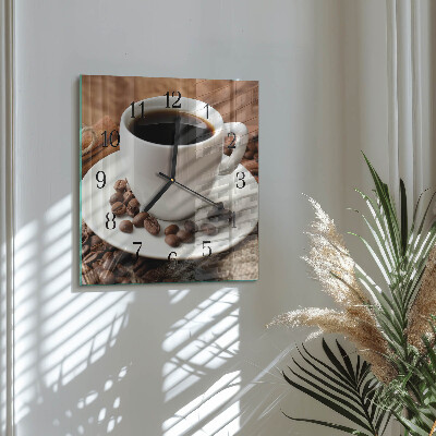 Quadratische wanduhr modern Kaffee