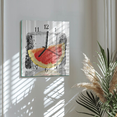 Quadratische wanduhr modern Grapefruit-Eiscreme