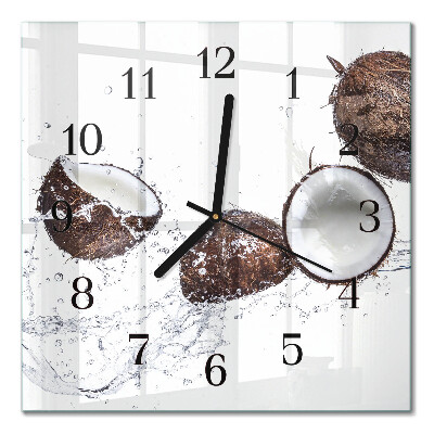 Wanduhr mit motiv quadratisch Kokosnüsse