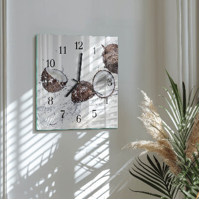 Wanduhr mit motiv quadratisch Kokosnüsse