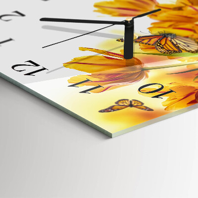 Quadratische wanduhr modern Tulpen