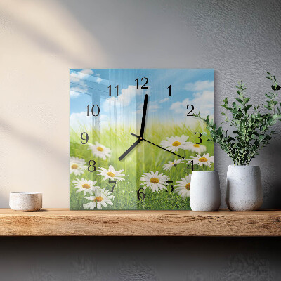 Quadratische wanduhr modern Wiese