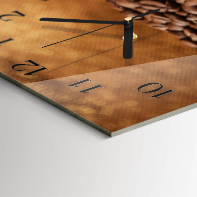 Quadratische wanduhr Kaffeebohnen