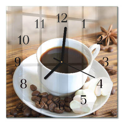 Quadratische wanduhr modern Kaffee