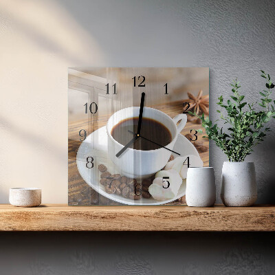 Quadratische wanduhr modern Kaffee