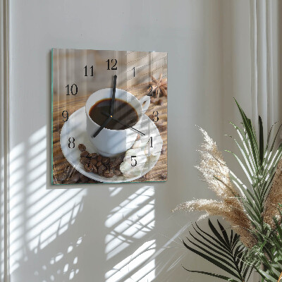 Quadratische wanduhr modern Kaffee