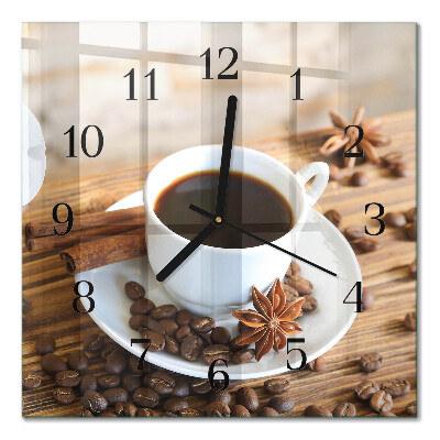 Quadratische wanduhr Kaffee