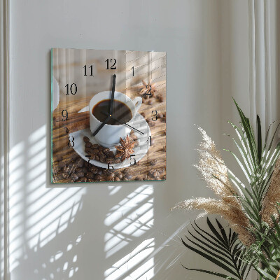 Quadratische wanduhr Kaffee