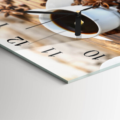 Quadratische wanduhr Kaffee