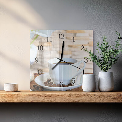 Moderne wanduhr quadratisch Kaffee