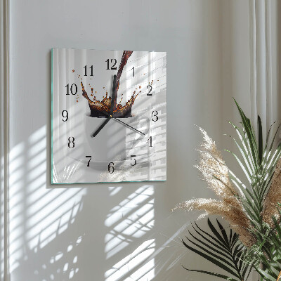 Moderne wanduhr quadratisch Kaffee
