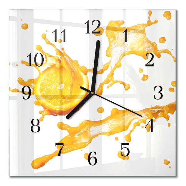 Wanduhr mit motiv quadratisch Orangensaft