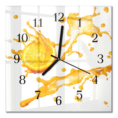 Wanduhr mit motiv quadratisch Orangensaft
