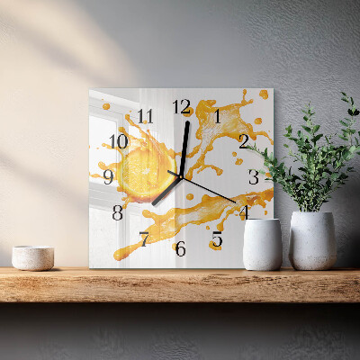 Wanduhr mit motiv quadratisch Orangensaft
