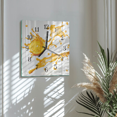 Wanduhr mit motiv quadratisch Orangensaft