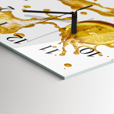 Wanduhr mit motiv quadratisch Orangensaft