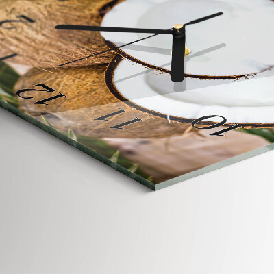 Quadratische wanduhr modern Kokosnüsse