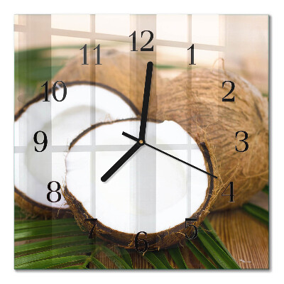 Glasuhr quadratisch Kokosnüsse