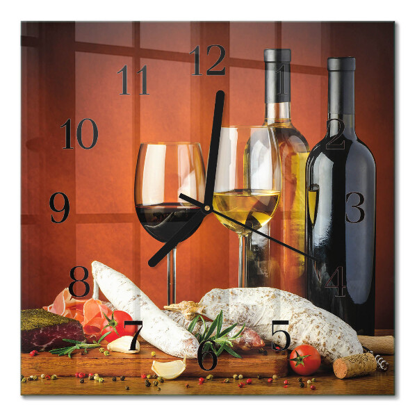 Quadratische wanduhr Wein