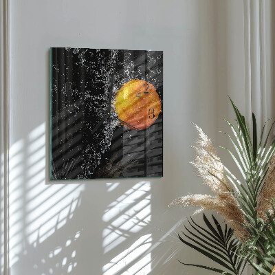 Glasuhr quadratisch Orange
