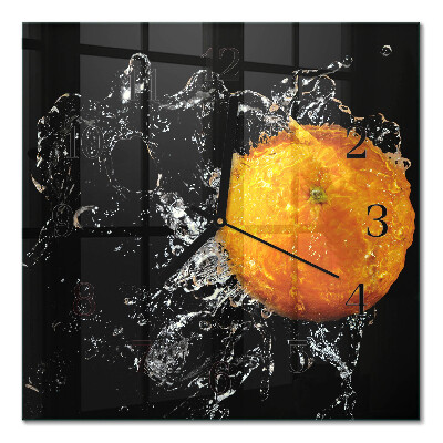 Quadratische wanduhr Orange