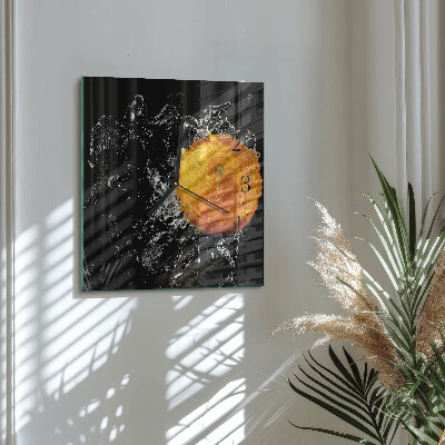 Quadratische wanduhr Orange