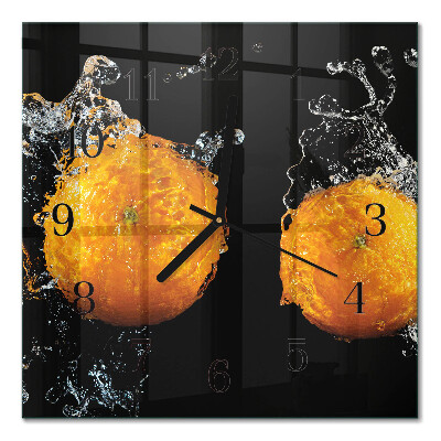 Moderne wanduhr quadratisch Orangen