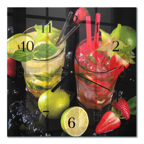 Quadratische wanduhr Cocktail