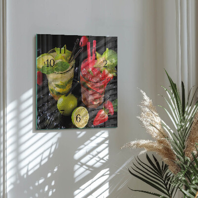 Quadratische wanduhr Cocktail
