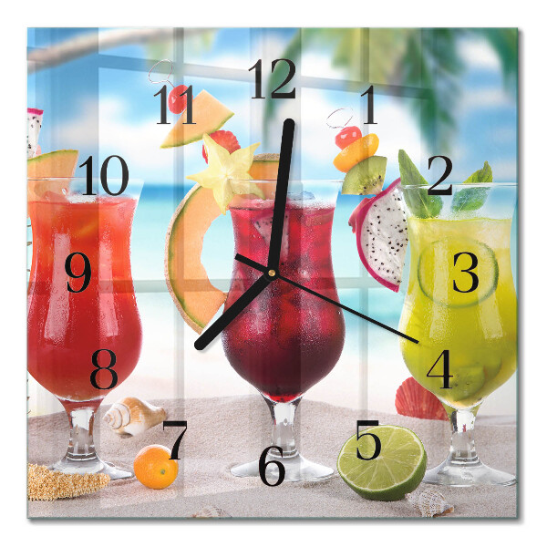 Wanduhr mit motiv quadratisch Cocktail