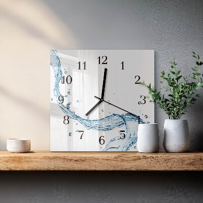 Quadratische wanduhr Wasser