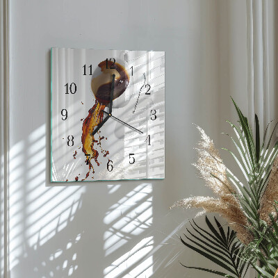 Quadratische wanduhr Kaffee