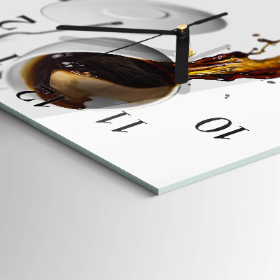 Quadratische wanduhr Kaffee