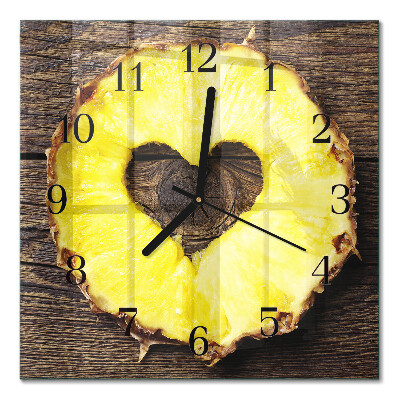 Quadratische wanduhr modern Ananas