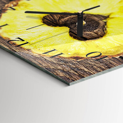 Quadratische wanduhr modern Ananas