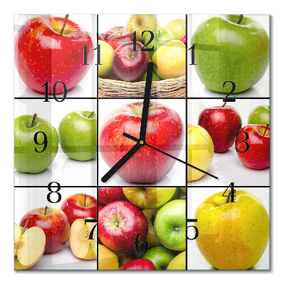 Quadratische wanduhr Äpfel