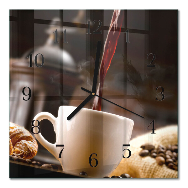 Wanduhr mit motiv quadratisch Kaffee