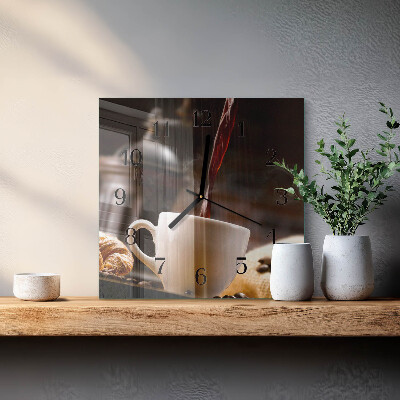 Wanduhr mit motiv quadratisch Kaffee