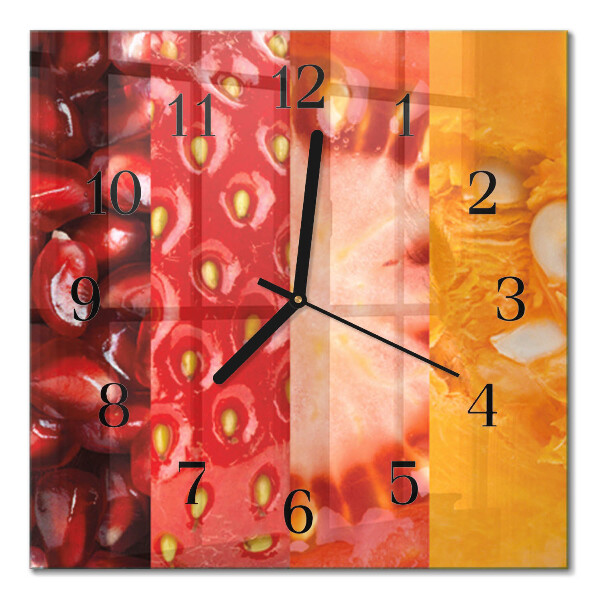 Moderne wanduhr quadratisch Obst