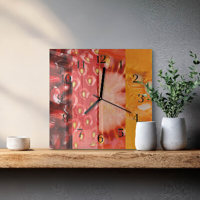 Moderne wanduhr quadratisch Obst