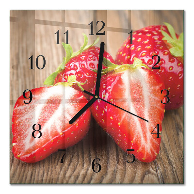 Wanduhr mit motiv quadratisch Erdbeeren